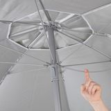 Merkloos Parasol Ø 180 cm kantelbaar - UV50-bescherming - Grote parasol met kantelfunctie