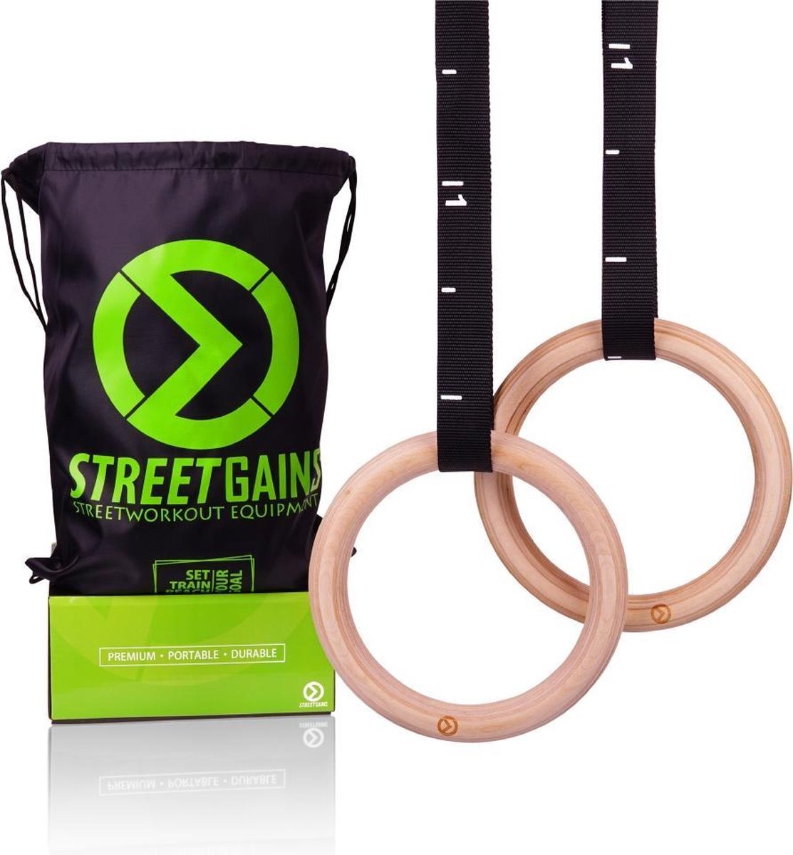 StreetGains Houten Turn Gym Ringen (28MM) - StreetGains®