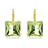 Swarovski Millenia Oorhangers, Square slijpvorm, Groen, Goudkleurige toplaag