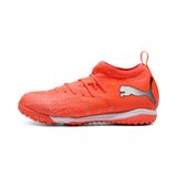 PUMA Future 9 Match TT + MID JR Chaussures de football, rouge éclatant, blanc, noir, argent, 38 EU, Glowing Red PUMA White PUMA Black PUMA Silver, 5 UK