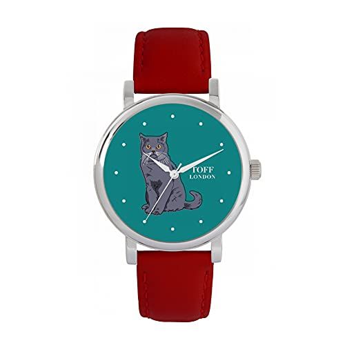 Toff London Blauw Brits korthaar kattenhorloge 5059656639473