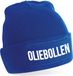 Bellatio Decorations Muts Oliebollen - unisex - one size - blauw - wintermuts