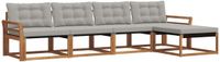vidaXL Loungeset 5-delig Acacia Hout Natuurlijk en Lichtgrijs
