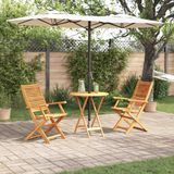 vidaXL Opvouwbare Bistroset 3-delig Bruin Massief Acacia Hout