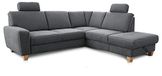 Cavadore Hoekbank Wisconsin met voorzetel/hoekbank met veerkern/incl. 2 hoofdsteunen + bedkast/landelijke stijl/houten poten in beuken/microvezel/afmetingen: 248 x 88 x 218 cm (BxHxD