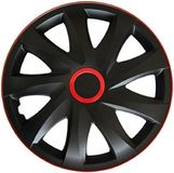 NRM KO254 Kando Wieldoppen, zwart/rood, 14 inch, set van 4