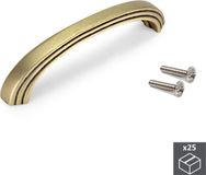 Emuca Meubelgrepen, gatenafstand 128 mm, Zamak, Oud goud, 25 st.