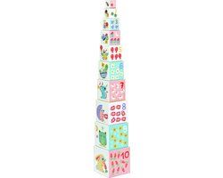 Djeco BabyBloki Stapeltoren - Pasteltinten - 15 cm