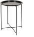 Home Deco Factory Bijzettafel - zwart - metaal - D46 cm - plantenpot verhoger - binnen/buiten