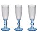 Vivalto Luxe Champagneglazen Monaco Serie Set 6x Blauwe Voet 180 ml