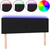 vidaXL Hoofdbord LED 144x5x78/88 cm stof zwart