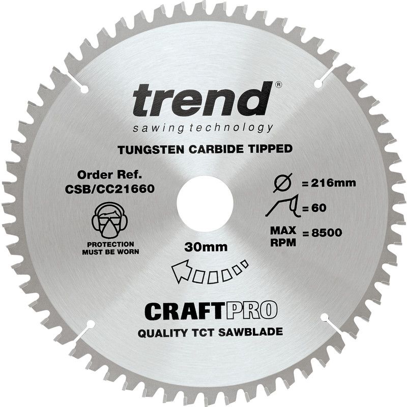 Trend Verstekzaagblad voor hout - 216 mm - 60 tanden