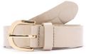 Manfield - Dames - Beige leren croco riem - Maat 095