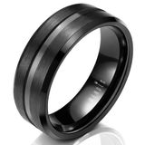 Mendes Steel Heren ring Wolfraam Zwart 8mm