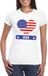 Bellatio Decorations Shoppartners Bv Amerika/ USA t-shirt - met hartjes vlag print - wit - voor dames - korte mouwen - landen supporters XS
