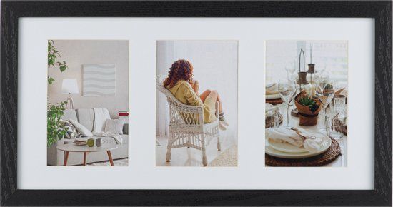 Henzo Modern Gallery Collage Fotolijst - 2 Foto's - 23x50 cm - Zwart