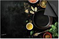 Dietrix Inductie beschermer 60x60 - afdekplaat inductie mat - Dietrix Kookplaat beschermer - Exclusief - Kruiden en Lepels - Pan Pesto Kruiden
