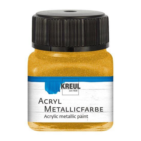 Kreul 77271 Acryl metallic verf, 20 ml glas in goud