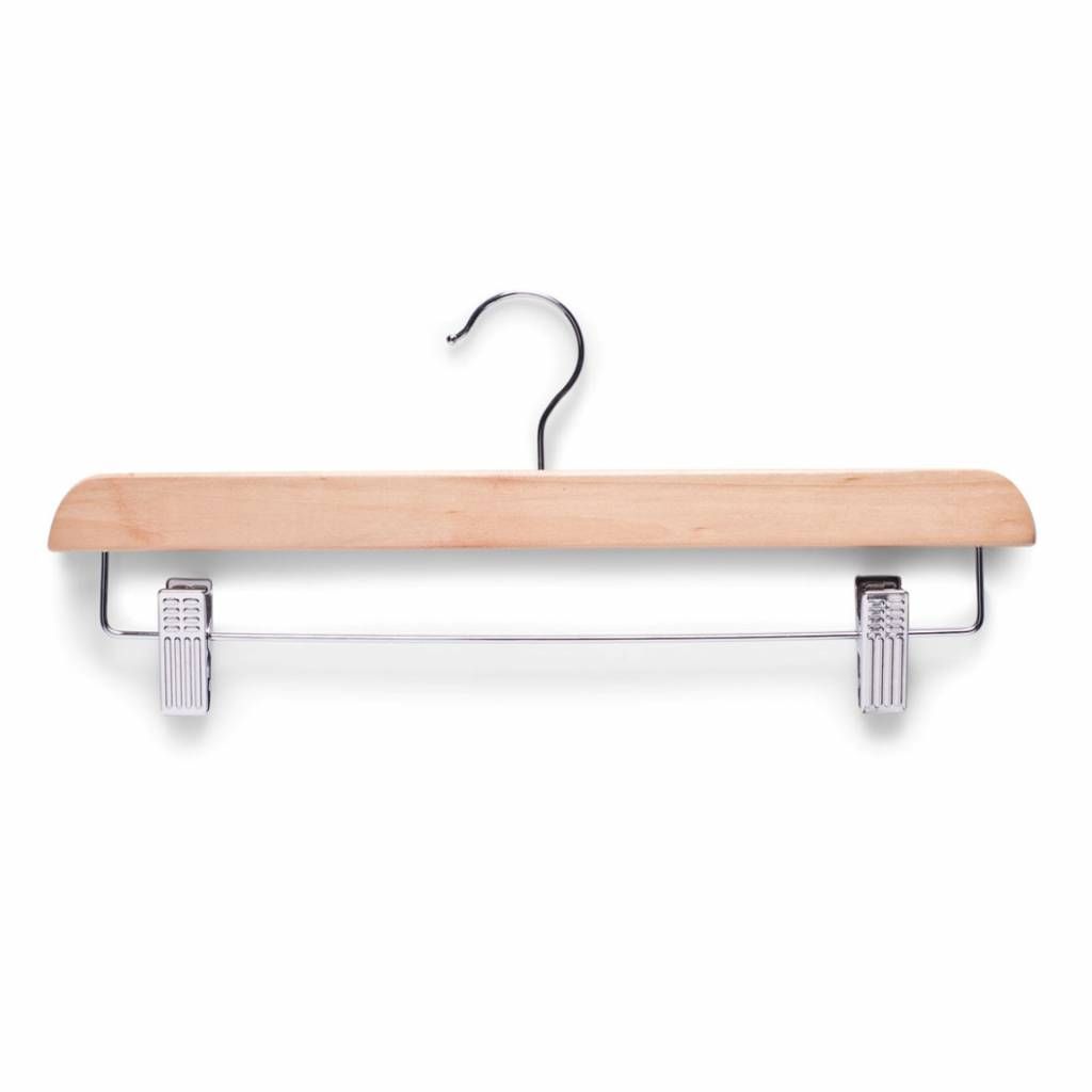 Zeller Present Houten kledinghanger met clips - 4003368171395
