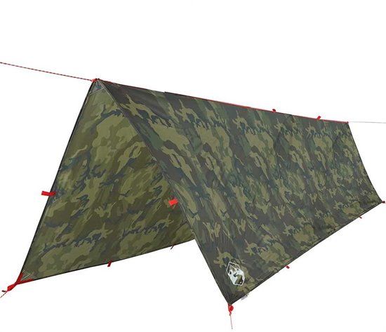 vidaXL Kampeerluifel - waterdicht - 506x306 cm - camouflage - 1 persoon - Polyester