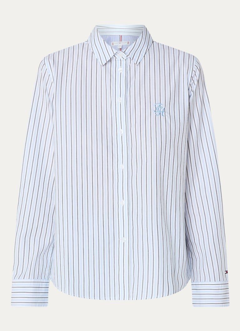 Tommy Hilfiger Blouse met streepprint en logoborduring