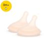 Suavinex Zero.Zero™ Flesspenen – Maat S – Langzame Doorstroom (1 Druppel) – Siliconen – 0m+ – 2 Stuks – Ecru/Transparant
