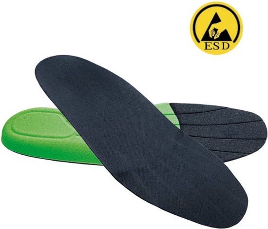 Atlas Inlegzool Klima-Komfort ESD - Zwart/Groen - Maat 35