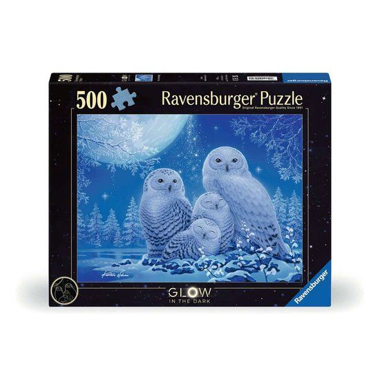 Ravensburger Puzzel Glow in the Dark - Uilen Maanlicht 500 Stukjes
