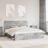 Maison Exclusive - Cadre de lit avec tête de lit en béton 180 x 200 cm Bois de pin massif