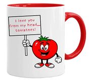 Mok met spreuk grappig 'I love your from my head tomatoes' liefdesmokken valentijn cadeau voor haar verliefde koppels rood met geschenkdoos