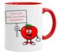 Mok met spreuk grappig 'I love your from my head tomatoes' liefdesmokken valentijn cadeau voor haar verliefde koppels rood met geschenkdoos