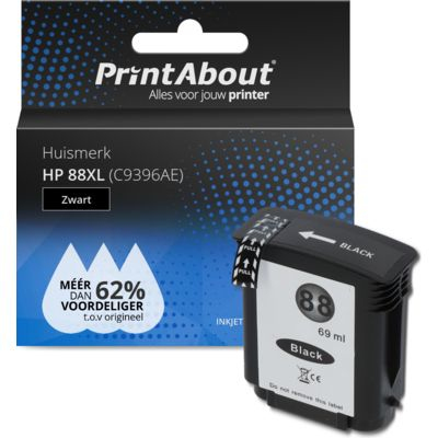 PrintAbout Huismerk HP 88XL (C9396AE) Inktcartridge Zwart Hoge capaciteit