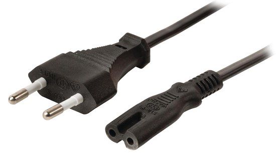 Valueline stroomkabel Euro-plug mannelijk - IEC-320-C7 5,00 m zwart
