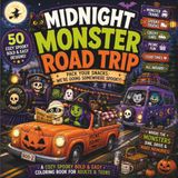 MIDNIGHT MONSTER ROAD TRIP: A Cozy Spooky Bold & Easy Halloween Coloring Book for Adults & Teens with 50 Funny Monster Travel Adventures
