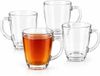 Merkloos Theeglas - koffieglas - 350 ml - 4x stuks - bolvormig - glas - glazen voor thee/koffie
