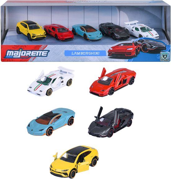 Majorette Gift Pack Lamborghini 5 Stuks Die Cast Metaal Modelauto Schaal 1:64