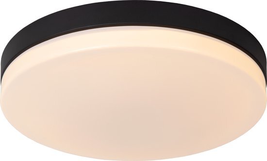 Lucide BISKIT - Plafonnière Badkamer - Ø 40 cm - LED - 1x36W 2700K - IP44 - Beweging & dag/nacht sensor - Zwart