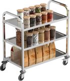 HOMCOM Keukenwagen - RVS verchroomd - 90,5x50,5x88,2cm - Grijs
