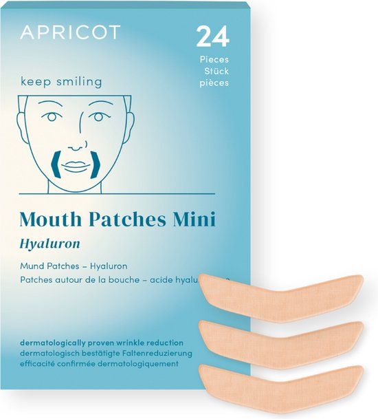 Apricot Katoenen Mondpleisters I Keep Smiling I Hyaluronzuur I Rokerslijntjes | 24 stuks
