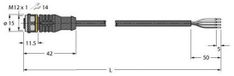 Turck 6625505 Sensor/actuator aansluitkabel Aantal polen (sensoren): 4 10 m 1 stuk(s)
