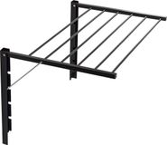 Merkloos Droogrek - Opklapbare badkamerdroger aan de muur gemonteerd - 100 cm zwart