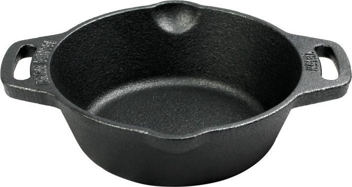 Valhal Outdoor Skillet gietijzer met handgrepen 15cm