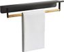 Relaxdays Wandhanddoekhouder met plank - Zwart/Naturel - 45x9x8 cm