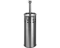 Merkloos Toiletborstel met houder - RVS - 38 cm - WC borstels - zilverkleurig