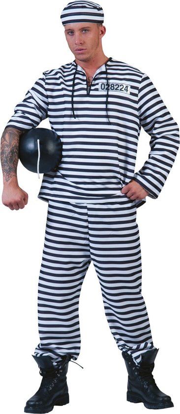 Funny Fashion Boef Kostuum Water En Brood Gevangene Man Maat 56-58 Carnaval kostuum Verkleedkleding
