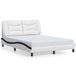 vidaXL Cadre de lit sans matelas "Hvar", similicuir, blanc et noir, 180x200 cm