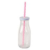mopec Flessen met deksel, glas, roze, 6 x 6 x 15 cm, 9 stuks