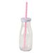 mopec Flessen met deksel, glas, roze, 6 x 6 x 15 cm, 9 stuks