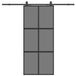 vidaXL Schuifdeur met beslagset 90x205 cm gehard glas zwart