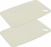 Excellent Houseware Planche à découper - 2x - blanc crème - Plastique - 30 x 20 cm